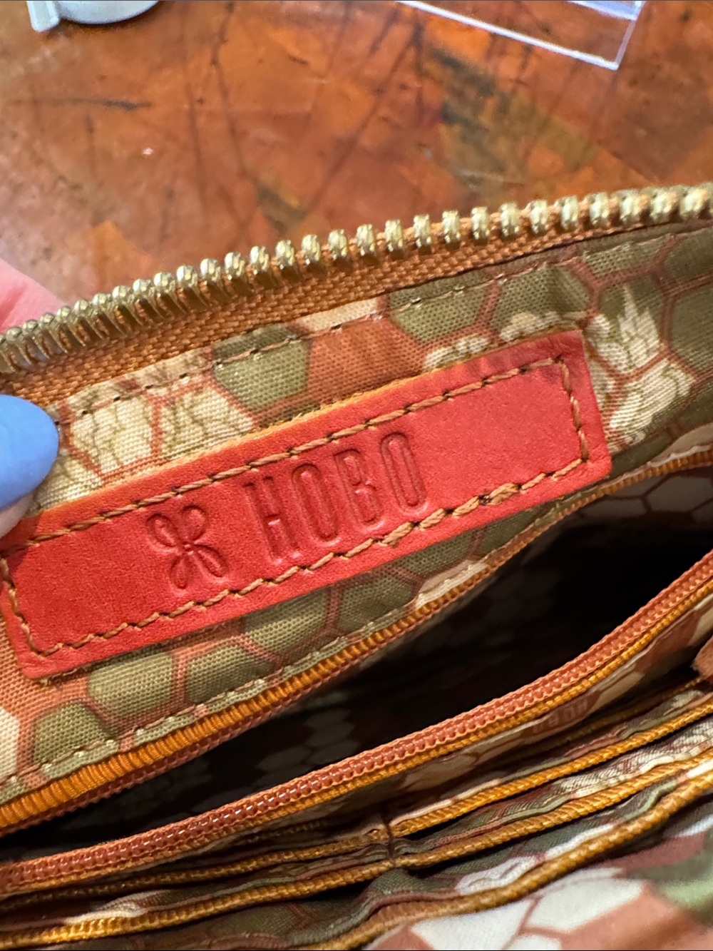 HOBO Camel Yellow Fringe Leather Wristlet - Picture 7 of 9